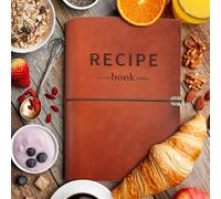 XXINMOH Livre de recettes en cuir avec pages d'index et modèles, le carnet de recettes parfait pour écrire dans vos propres recettes - Livre de cuisine vierge simplifié pour organiser vos recettes