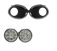 Xxiucj Ensemble feux antibrouillard Pour Nissan Pour QASHQAI J11 Pour ROGUE 2015 2016 2017 Chrome Couvercle Phare Antibrouillard Calandre Lunette Feux Antibrouillard LED(LED and covers)