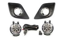 Xxiucj Ensemble feux antibrouillard Pour Toyota Hilux Revo 2015 2016 2017 2018 LED Feux Brouillard DRL Feu Brouillard Garniture Chromée Avec Faisceau Câbles Couvercle(9LED fog set)