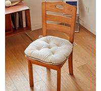 XXIUDEE Coussin de chaise avec attaches - Confortable pour chaises de salle à manger, jardin, cuisine, salon, bureau (48 x 45 x 8 cm, blanc)