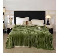 XXIUDEE Couverture de lit chaude et douillette en flanelle - Lavable - Pour canapé, décoration de la maison - Pour lit simple, double, fauteuil - 230 x 200 cm - Vert