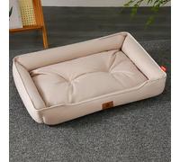 XXIUDEE Grand lit orthopédique lavable pour animal de compagnie, matelas orthopédique confortable, anti-anxiété pour chien de taille moyenne (47 x 34 x 9 cm, kaki)