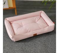 XXIUDEE Grand lit orthopédique lavable pour animal de compagnie, matelas orthopédique confortable, anti-anxiété pour chien de taille moyenne (47 x 34 x 9 cm, rose)