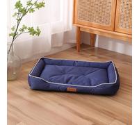 XXIUDEE Grand lit pour chien, lit orthopédique lavable pour animal de compagnie, confortable, anti-anxiété, coussin pour chien de taille moyenne (100 x 70 x 16 cm, bleu)
