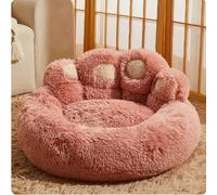 XXIUDEE Lit extra doux et moelleux pour animal de compagnie, lit en peluche douce avec dessous antidérapant - Coussin moelleux anti-anxiété pour animal de compagnie (50 x 38 cm, rose)