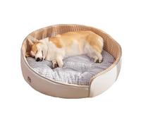 XXIUDEE Lit orthopédique apaisant pour chien et chat de taille moyenne - Lit anti-anxiété - Lavable - Doux et confortable - Avec coussin amovible (75 x 65 x 19 cm, gris)
