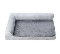 XXIUDEE Lit orthopédique pour chien de grande taille, lit lavable avec housse amovible, tapis antidérapant pour animal de compagnie de petite, moyenne et grande taille (75 x 50 x 14 cm, gris clair)