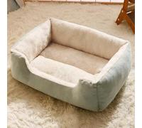 XXIUDEE Lit orthopédique pour chien de taille M, coussin anti-anxiété, carré doux et chaud avec fond antidérapant, pour chaton et chiot (60 x 45 x 15 cm, vert)