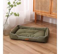 XXIUDEE Lit pour chien de grande taille, lit orthopédique lavable pour animal de compagnie, confortable, anti-anxiété, coussin pour chat et chiot de taille moyenne (47 x 34 x 9 cm, vert)