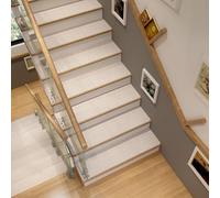 XXIUDEE Lot de 4 tapis de marches d'escalier antidérapants, autocollants, parfaits pour enfants, animaux domestiques et personnes âgées (80 x 20 cm, blanc)