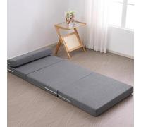 XXIUDEE Tatami Matelas pliable avec housse amovible, tapis de couchage pliable au sol pour méditation, yoga, enfants, invités, salon, soirée pyjama, tente de voyage, voiture (150 x 60 x 5 cm, gris