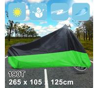 XXL 180T étanche à pluie poussière Motocyclettecouverture Noir+Vert extérieur anti-UV Protecteur