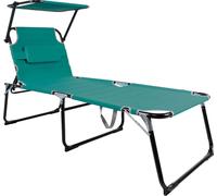 XXL Aluminium Chaise longue de jardin Aqua Toit et coussin L200xL70cm