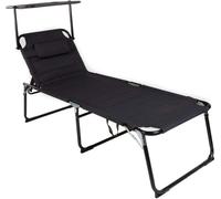 XXL Aluminium Chaise longue de jardin réglable avec toit L200xL70cm