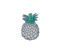 XXL Ananas fruit avec paillettes - Ecusson thermocollant patches appliques, Taille: 22,5 x 16,5 cm