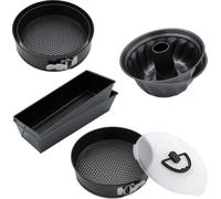 XXL Backset en gris foncé - 1x moule à charnière avec couvercle et 2x moule à charnière rond, moule à manqué, moule à kouglof (Set)