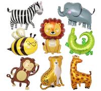 XXL Ballons Animaux Jungle, 8 Pièces Schön Feuille D'aluminium, Formes pour Anniversaire Enfant Mariages Douche de Bébé Décorations