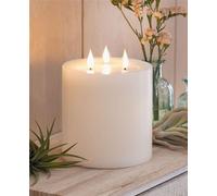 XXL Bougie LED 3 mèches "Classic" en cire véritable, Ø 15x18 cm, grande bougie, minuterie, scintillement sans flamme