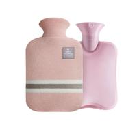 XXL Bouteille d'eau chaude en tissu doux Housse 2L Bouteilles d'eau chaude Bouteille de lit Chauffe-mains Nouveau, Taille:2 Litter, Couleur:Rose clair