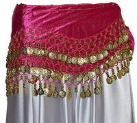XXL Ceinture danse du ventre ceinture porte-monnaie Chiffon Belly Dance Danse du ventre Ceinture Hip Écharpe Carnaval Rose, rose bonbon