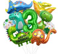 Xxl Dino Birthday Decoration, 3 Years Dinosaur Balloon Helium, Dinosaur Birthday Decoration Boy, Dinosaur Balloons, Number 3 Balloon For Dinosaur Jurassic Jungle Party Kids Birthday