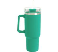 XXL Gobelet isolant 1,2L en acier inoxydable avec paille Gobelet thermique Gobelet à boisson Gobelet à café Bouteille à boire Gobelet de camping, couleur:vert