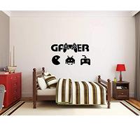 XXL joueur Jeu d'ordinateur Pac Man sticker mural Stickers muraux Home Decor élégant moderne fleurs salon chambre décoration