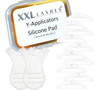 XXL Lashes Lot de 10 coussinets en silicone pour un lifting parfait des cils, 5 paires de 5 tailles différentes plus 2 applicateurs en Y, coussinets pour les yeux, accessoires pour vagues de cils