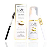 XXL Lashes - Shampooing pour extensions de cils, mousse nettoyante micellaire, avec embout moussant, soin des cils, y compris pinceau pour shampooing pour cils, pour maquillage et paupières-50 ml
