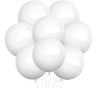 XXL Latex Ballons Blancs,18Pouces Grand Ballon 45cm,18 Pièces Blancs Grand Ballon Ronds,Gonflable Géants Ballons pour Anniversaire,Mariage,Halloween,Noël,Evénements Fête Décorations
