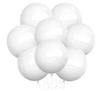 XXL Latex Ballons Blancs,18Pouces Grand Ballon 45cm,18 Pièces Blancs Grand Ballon Ronds,Gonflable Géants Ballons pour Anniversaire,Mariage,Halloween,Noël, Evénements Fête Décorations