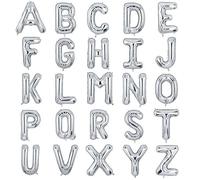 XXL Lettre O Argentés Ballon Géants Hélium Mylar Alphabet Ballons Anniversaire Fête Prénatale Mariage Décoration 100cm Argent O