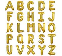 XXL Lettre O Ballon Or Grand Mylar Alphabet Foil Helium Balloon Anniversaire Fête Deco Baby Shower 100cm (Doré O)