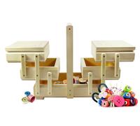 XXL Manufacturé Boîte de Couture Nature Grand Sculpté à la Main Accessoires