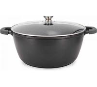 XXL marmite avec couvercle ø44 cm avec revêtement en marbre env. 23 L - Noir