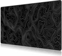 XXL Speed Gaming Mouse Pad Large 900 x 400 mm Desk Mat with Non-Slip Base-Waterproof Gamer Mouse Pad-Topographic Mouse Pad Black