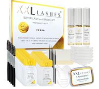 XXL Super Lash and Brow Lift Set 6.0, rehaussement des cils et sourcils, avec 20 sachets protégés par l'oxygène, durée de conservation plus longue, temps d'exposition court, incl manuel, 56 pcs