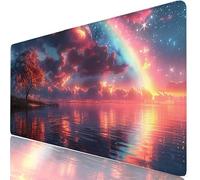 XXL Tapis de Souris 120x60 cm Gaming Arc-En-Ciel Sous Main Bureau Large, Mouse Pad avec Base Antidérapante Stable, Arbre Tapis Souris, Accessoires Bureau pour Travail à Domicile, Clavier et PC H0-1116