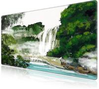 XXL Tapis de Souris de Jeu 70x40x0,3cm,Large sous Main de Table Déco Bureau avec Bords Surpiqués pour Clavier,PC (700x400x3mm,Verdure 1)