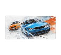 XXL Tapis de Souris Gaming Grand Mouse Pad Voiture de Course Grand Tapis Antidérapant sur Les Bords, Accessoire Bureau, Étanche avec Coutures Sous-main de Clavier pour Ordinateur, PC 800x400x3mm V0555