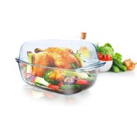 XXL Verre à feu 7,0 L avec couvercle Moule à soufflé glaskochgeschirr DE FOUR