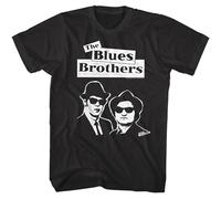 XXRR FASHION Elwood and Jake Blues Men's T Shirt The Blues Brothers Iconic Pose. Black XL