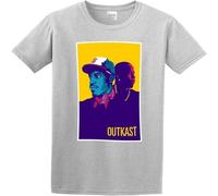 XXRR FASHION Men's Outkast Art Poster T-Shirt Grey L