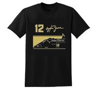 XXRR FASHION Suggestion Ayrton Senna Jps Tribute T Shirt in Cotone Moda Casual da Uomo Top S 3XL, Black Black S