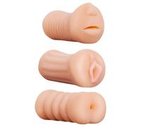 XXX To GO Juicy set (3 pcs) - masturbateurs vagin, bouche et anus