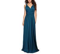 xxxiticat Robe de soirée longue élégante pour demoiselle d'honneur, bleu-vert, XL