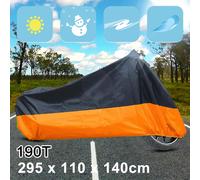XXXL 180T étanche à pluie poussière MotocycletteScooter couverture Noir+Orange Extérieur Anti-UV Protecteur