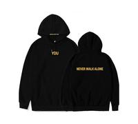 (XXXL,black)Deep Purple Hooded Printed Sweatshirt Women's Spring and Autumn Lazy Loose All-match Korean Jacket