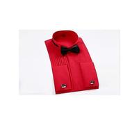 (XXXL,Red)Strap-on Collar, Long-sleeve, Tuxedo Shirt