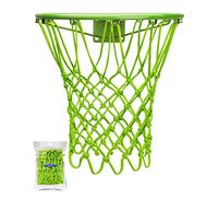 XXXYYY Filet de basket-ball vert très résistant, qualité professionnelle sur terrain 2022 [195 g), convient aux cerceaux d'extérieur de taille standard, anti-fouet toutes saisons, 12 boucles